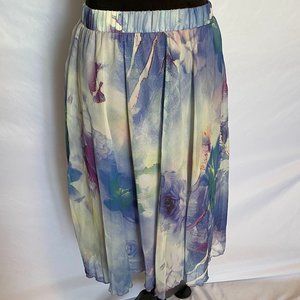 NWOT Floral Chiffon Skirt
